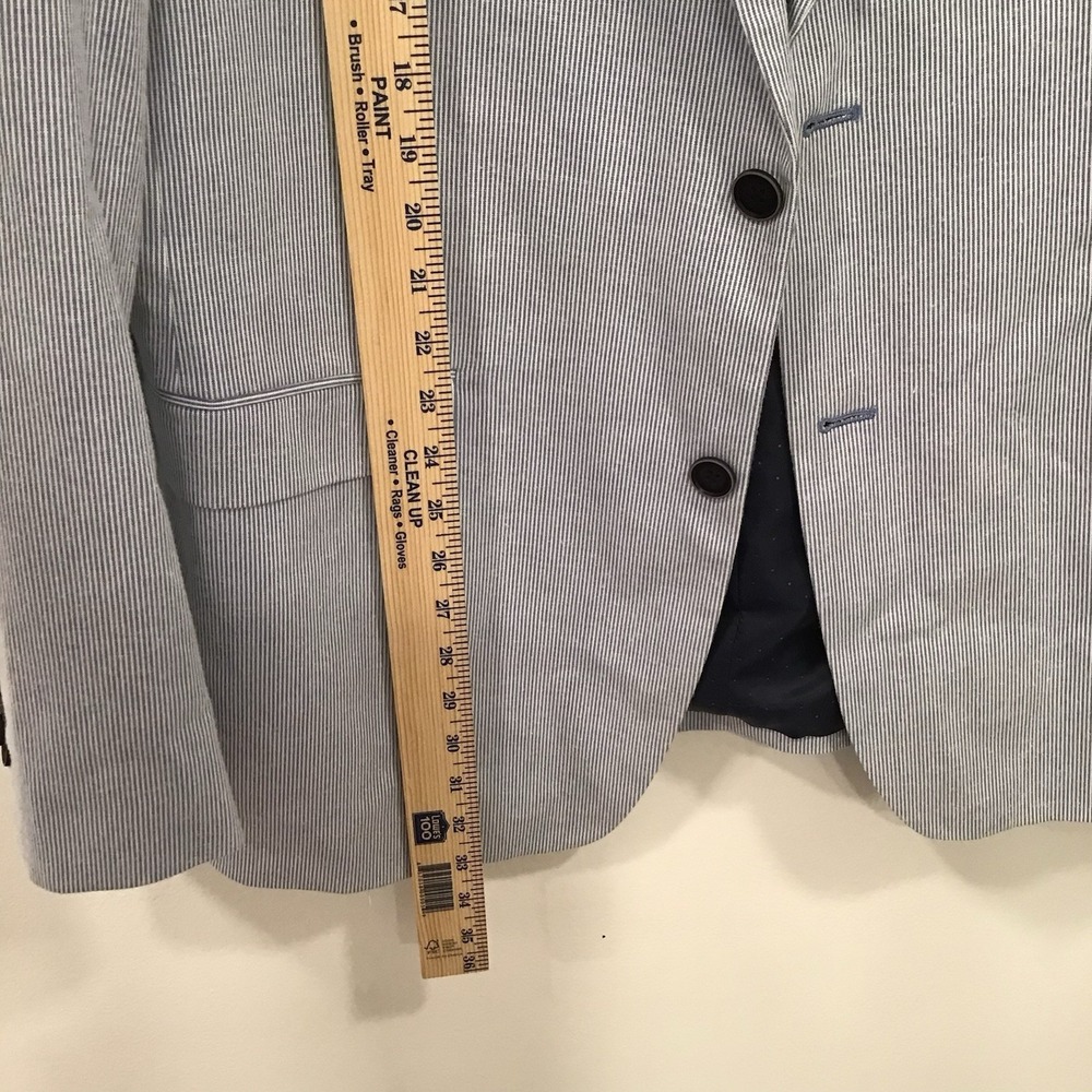 Tommy Hilfiger Mens Blazer Sports Coat Sear Sucker Blue Striped L44 Nautical - Picture 15 of 16